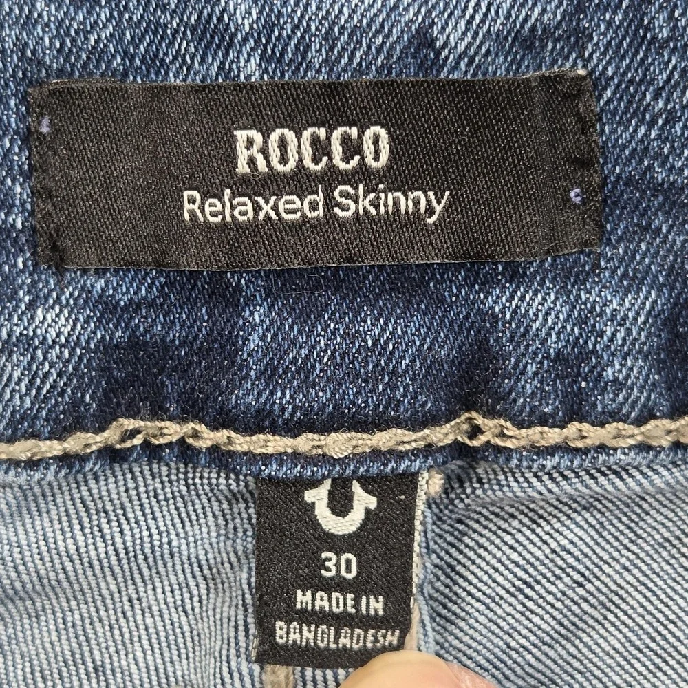 True Religion Rocco Relaxed Skinny Jeans Mens 30x30 (tag 30) Blue Wash Stretch